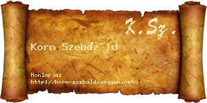 Korn Szebáld névjegykártya